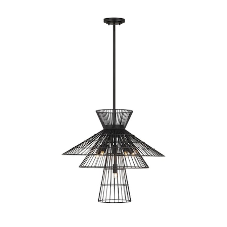 Z-Lite Alito 6 Light Chandelier, Matte Black 6015-6MB